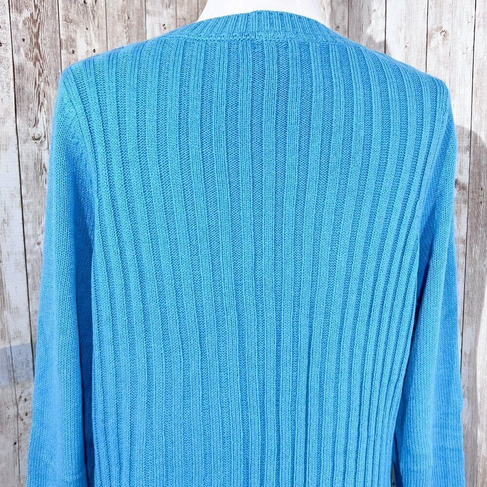 Women's New York & Company Sweater | Blue | Crew Neck | Large | Cable Knit - Picture 8 of 14